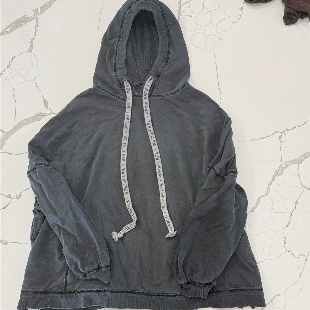 Free People Oversized Gray Hoodie Sweater